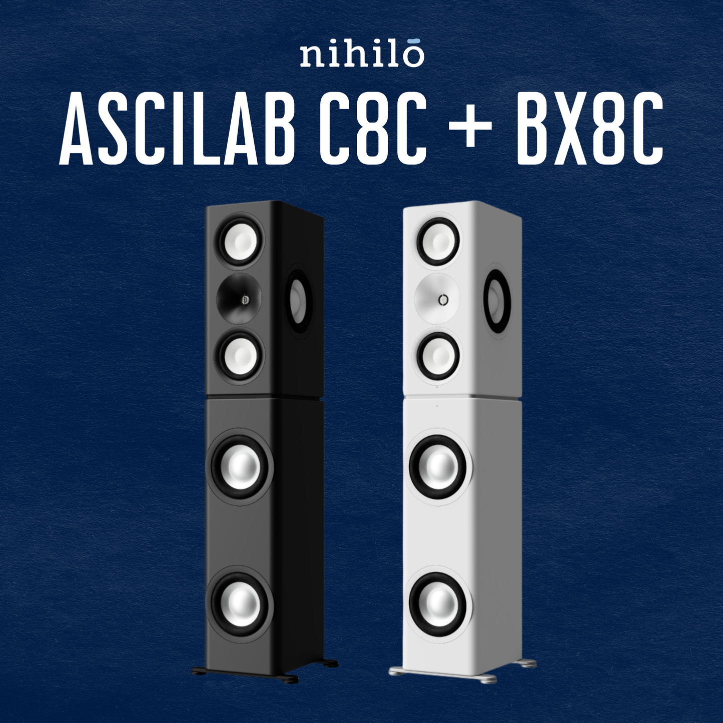 AsciLab C8C / BX8C Cardioid Active Speakers and Bass Stand (Pair)