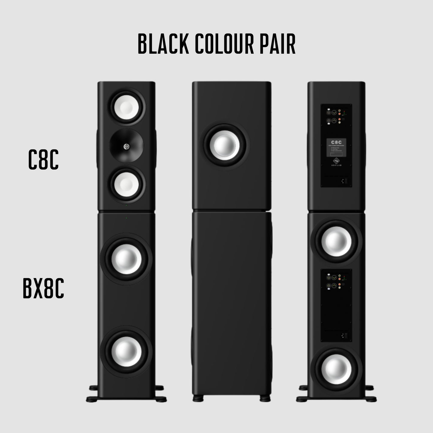 AsciLab C8C / BX8C Cardioid Active Speakers and Bass Stand (Pair)