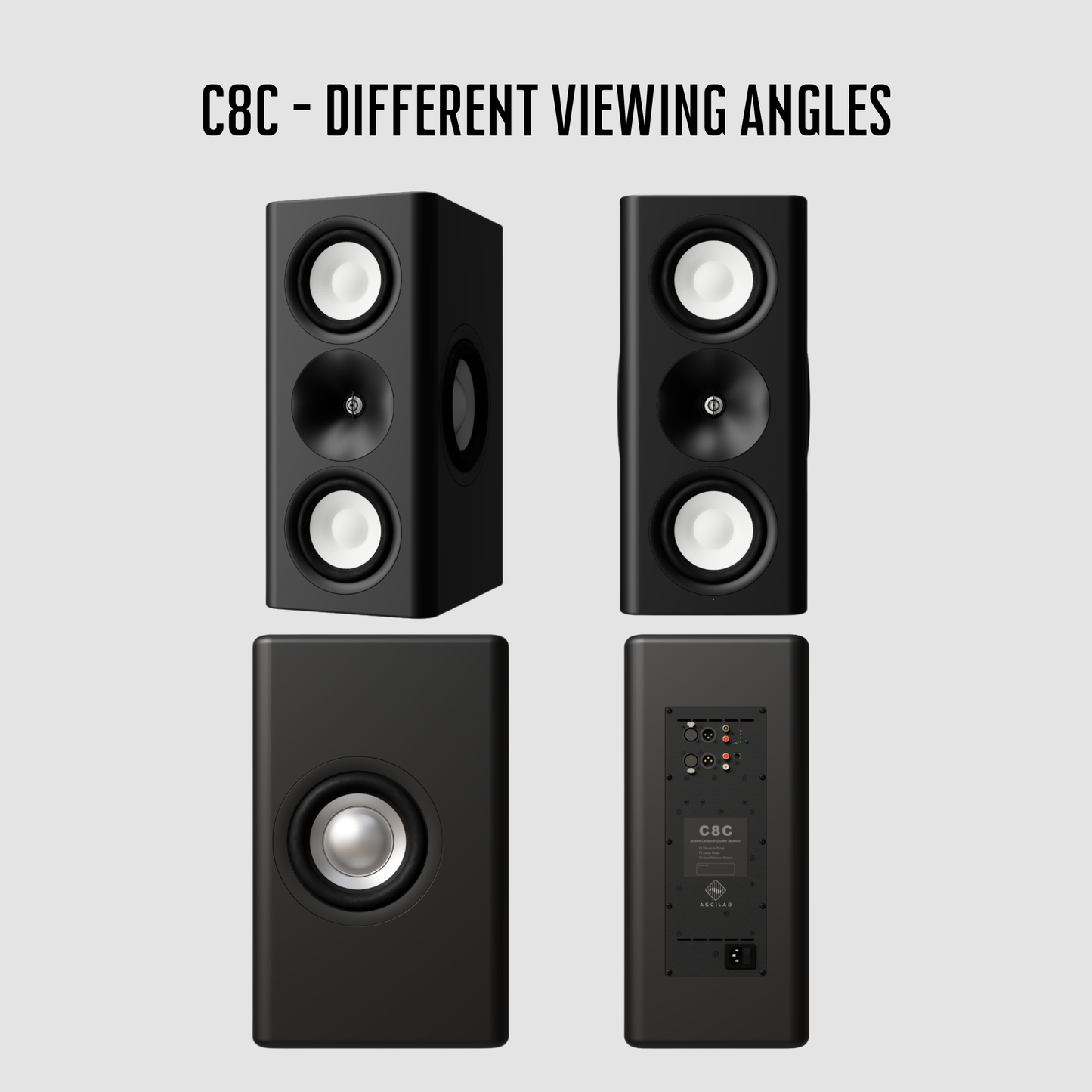 AsciLab C8C / BX8C Cardioid Active Speakers and Bass Stand (Pair)